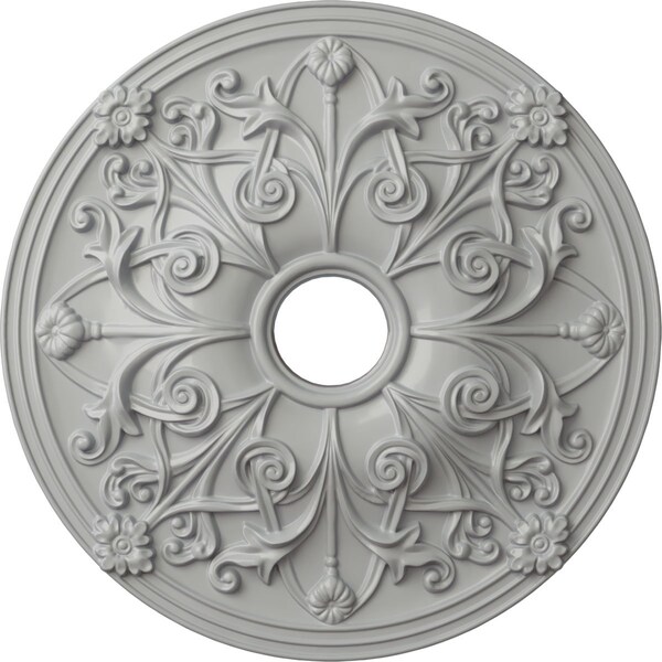 Ekena Millwork Jamie Ceiling Medallion (Fits Canopies up to 3 7/8"), 23 5/8"OD x 3 7/8"ID x 2 1/8"P, Frost CM23JAFRF - main
